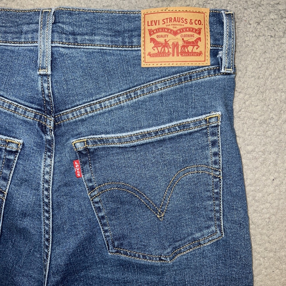 Levi's Ribcage Boot Jeans Women's Sz 31 (30x31) Blue Denim Button Fly High Waist - Picture 5 of 11